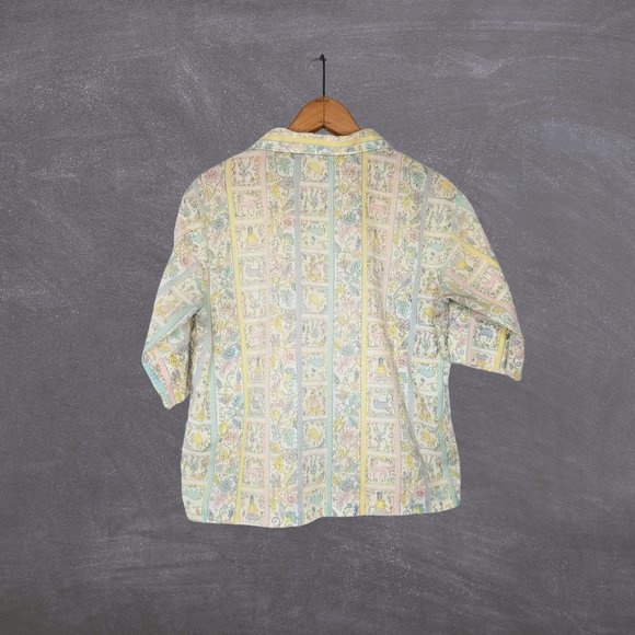 Vintage 1970s Joyce Lane Pastel Blouse, Medium - Picture 2 of 3